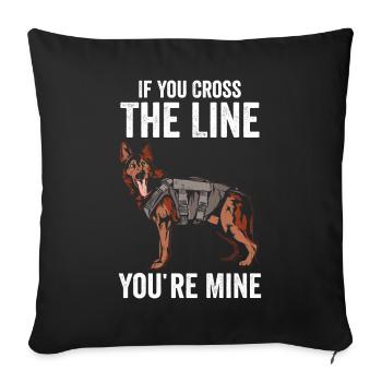Policier Chien policier - Housse de coussin décorative 45 x 45 cm - noir - Devant