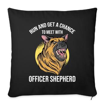Police Officer Police Dog - Sofa pillowcase 17,3'' x 17,3'' (45 x 45 cm) - black - Front