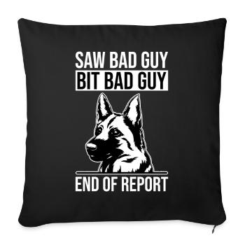 Polizeibeamter Polizeihund - Sofakissenbezug 45 x 45 cm - Schwarz - Vorne