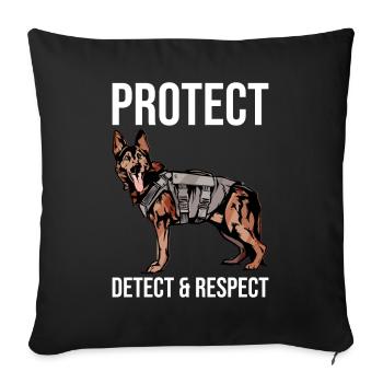 Policier Chien policier - Housse de coussin décorative 45 x 45 cm - noir - Devant