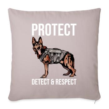 Polizeibeamter Polizeihund - Sofakissenbezug 45 x 45 cm - helles Taupe - Vorne