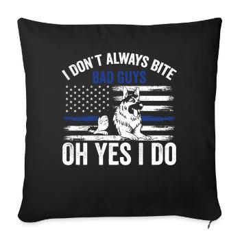 Police Officer Police Dog - Sofa pillowcase 17,3'' x 17,3'' (45 x 45 cm) - black - Front