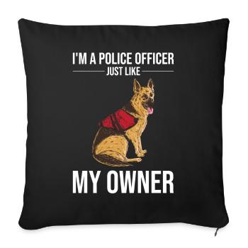 Policier Chien policier - Housse de coussin décorative 45 x 45 cm - noir - Devant