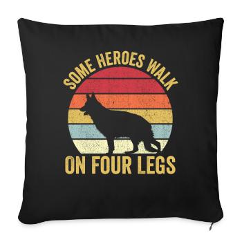 Policeman Police Dog Vintage - Sofa pillowcase 17,3'' x 17,3'' (45 x 45 cm) - black - Front