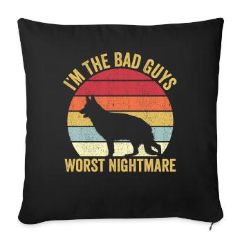 Policeman Police Dog Vintage - Sofa pillowcase 17,3'' x 17,3'' (45 x 45 cm) - black - Front