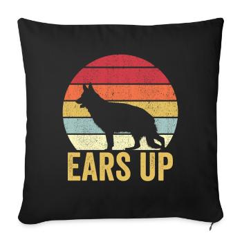 Policeman Police Dog Vintage - Sofa pillowcase 17,3'' x 17,3'' (45 x 45 cm) - black - Front