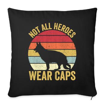 Policeman Police Dog Vintage - Sofa pillowcase 17,3'' x 17,3'' (45 x 45 cm) - black - Front