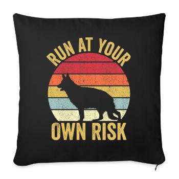 Policeman Police Dog Vintage - Sofa pillowcase 17,3'' x 17,3'' (45 x 45 cm) - black - Front