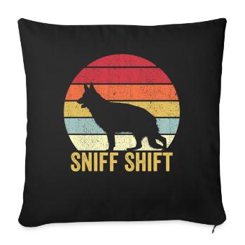 Policeman Police Dog Vintage - Sofa pillowcase 17,3'' x 17,3'' (45 x 45 cm) - black - Front