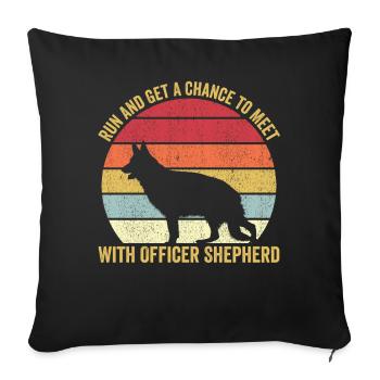 Policeman Police Dog Vintage - Sofa pillowcase 17,3'' x 17,3'' (45 x 45 cm) - black - Front