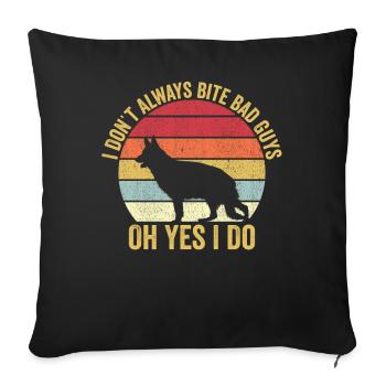 Policeman Police Dog Vintage - Sofa pillowcase 17,3'' x 17,3'' (45 x 45 cm) - black - Front