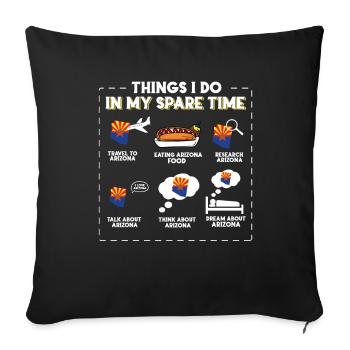 Ce que je fais pendant mon temps libre Arizona - Housse de coussin décorative 45 x 45 cm - noir - Devant