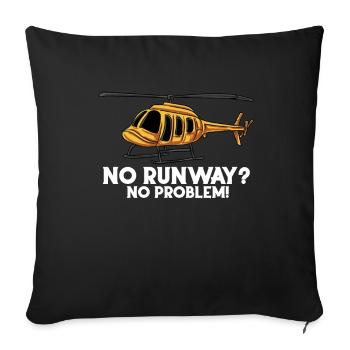 Pas de piste, pas de problème - Housse de coussin décorative 45 x 45 cm - noir - Devant