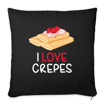 J’adore les crêpes crêpes - Housse de coussin décorative 45 x 45 cm - noir - Devant