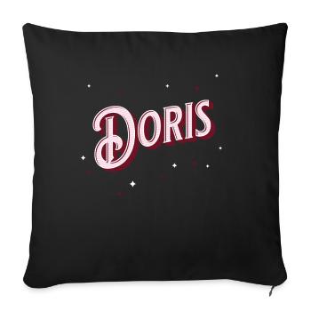 Prénom Doris personnalisé - Housse de coussin décorative 45 x 45 cm - noir - Devant