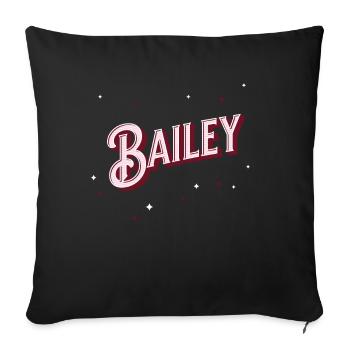 Prénom Bailey personnalisé - Housse de coussin décorative 45 x 45 cm - noir - Devant
