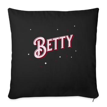 Prénom Betty personnalisé - Housse de coussin décorative 45 x 45 cm - noir - Devant