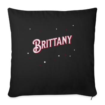 Brittany Namen personalisiert - Sofakissenbezug 45 x 45 cm - Schwarz - Vorne
