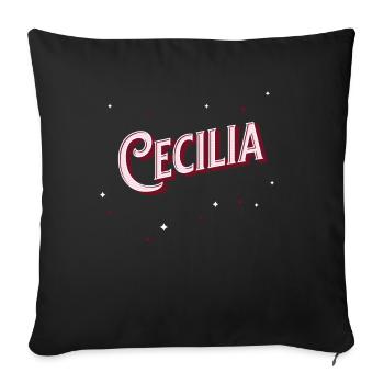 Cecilia name personalized - Sofa pillowcase 17,3'' x 17,3'' (45 x 45 cm) - black - Front