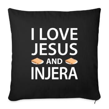 Traditional Ethiopian-Eritrean bread - Sofa pillowcase 17,3'' x 17,3'' (45 x 45 cm) - black - Front