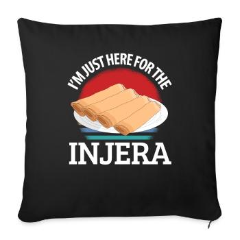Traditional Ethiopian-Eritrean Injera bread - Sofa pillowcase 17,3'' x 17,3'' (45 x 45 cm) - black - Front
