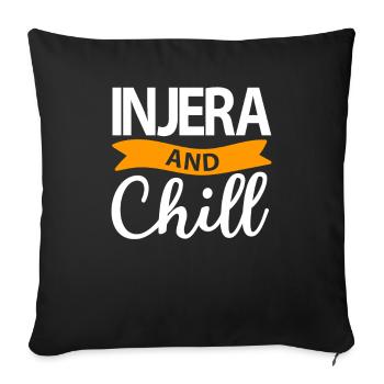 Traditional Ethiopian-Eritrean Injera bread - Sofa pillowcase 17,3'' x 17,3'' (45 x 45 cm) - black - Front