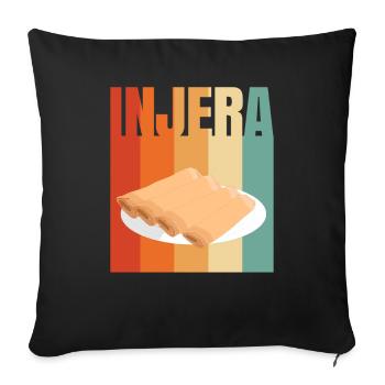 Traditional Ethiopian-Eritrean Injera bread - Sofa pillowcase 17,3'' x 17,3'' (45 x 45 cm) - black - Front