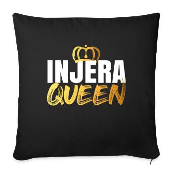 Traditional Ethiopian-Eritrean Injera bread - Sofa pillowcase 17,3'' x 17,3'' (45 x 45 cm) - black - Front