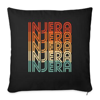 Traditional Ethiopian-Eritrean Injera bread - Sofa pillowcase 17,3'' x 17,3'' (45 x 45 cm) - black - Front