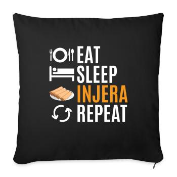 Traditional Ethiopian-Eritrean bread - Sofa pillowcase 17,3'' x 17,3'' (45 x 45 cm) - black - Front