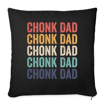 Chonk Meme Cat Chonk Dad - Sofa pillowcase 17,3'' x 17,3'' (45 x 45 cm) - black - Front