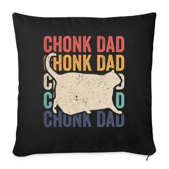 Chonk Meme Cat Chonk Dad - Sofa pillowcase 17,3'' x 17,3'' (45 x 45 cm) - black - Front