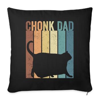 Chonk Meme Cat Chonk Dad - Sofa pillowcase 17,3'' x 17,3'' (45 x 45 cm) - black - Front