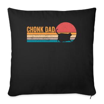 Chonk Meme Cat Chonk Dad - Sofa pillowcase 17,3'' x 17,3'' (45 x 45 cm) - black - Front