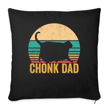 Chonk Meme Cat Chonk Dad - Sofa pillowcase 17,3'' x 17,3'' (45 x 45 cm) - black - Front