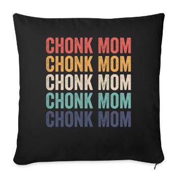 Chonk Meme Cat Chonk Mom - Sofa pillowcase 17,3'' x 17,3'' (45 x 45 cm) - black - Front
