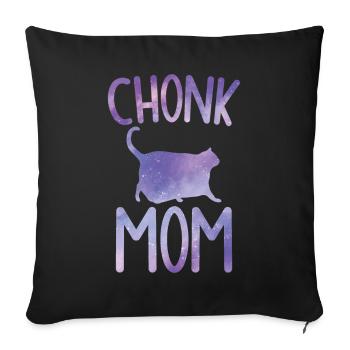 Chonk Meme Cat Chonk Mama - Sofa pillowcase 17,3'' x 17,3'' (45 x 45 cm) - black - Front