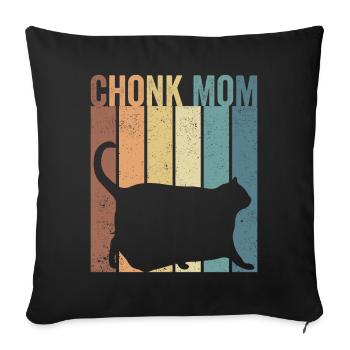 Chonk Meme Cat Chonk Mom - Sofa pillowcase 17,3'' x 17,3'' (45 x 45 cm) - black - Front