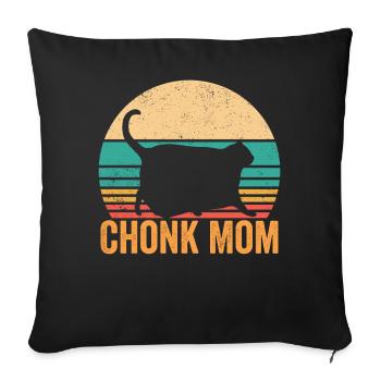 Chonk Meme Cat Chonk Mama - Sofa pillowcase 17,3'' x 17,3'' (45 x 45 cm) - black - Front