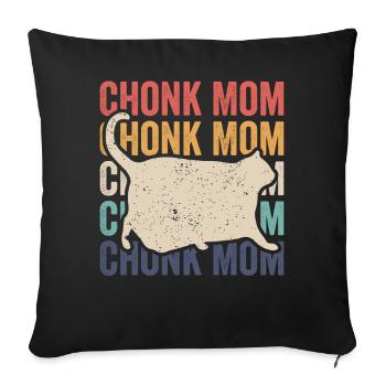 Chonk Meme Cat Chonk Mama - Sofa pillowcase 17,3'' x 17,3'' (45 x 45 cm) - black - Front