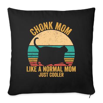Chonk Meme Cat - Sofa pillowcase 17,3'' x 17,3'' (45 x 45 cm) - black - Front