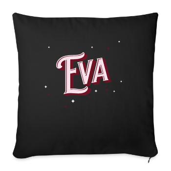 Prénom Eva personnalisé - Housse de coussin décorative 45 x 45 cm - noir - Devant