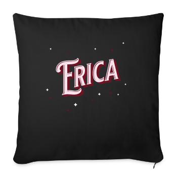 Prénom Erica personnalisé - Housse de coussin décorative 45 x 45 cm - noir - Devant