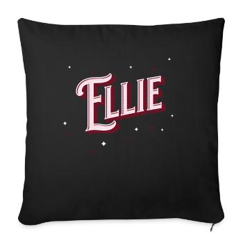 Ellie name personalized - Sofa pillowcase 17,3'' x 17,3'' (45 x 45 cm) - black - Front