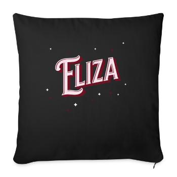 Prénom Eliza personnalisé - Housse de coussin décorative 45 x 45 cm - noir - Devant