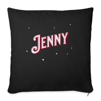 Personalized Jenny name - Sofa pillowcase 17,3'' x 17,3'' (45 x 45 cm) - black - Front