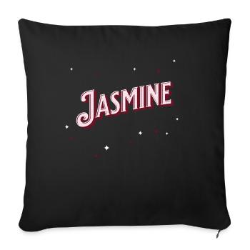 Jasmine name personalized - Sofa pillowcase 17,3'' x 17,3'' (45 x 45 cm) - black - Front