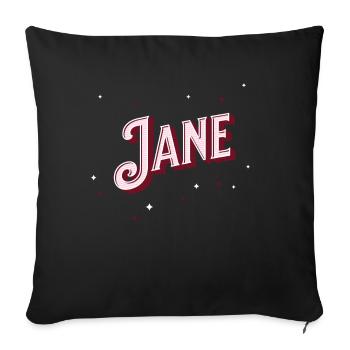 Prénom de Jane personnalisé - Housse de coussin décorative 45 x 45 cm - noir - Devant