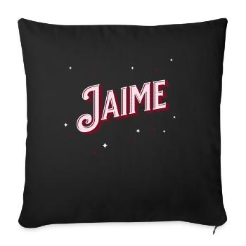 Prénom Jaime personnalisé - Housse de coussin décorative 45 x 45 cm - noir - Devant