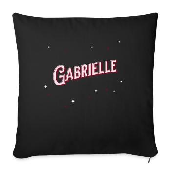 Gabrielle name personalized - Sofa pillowcase 17,3'' x 17,3'' (45 x 45 cm) - black - Front